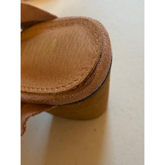 Mi.iM Mauve Rachel Casual Suede Leather Ruffle Block Heel Women's Size 6 - Picture 9 of 9